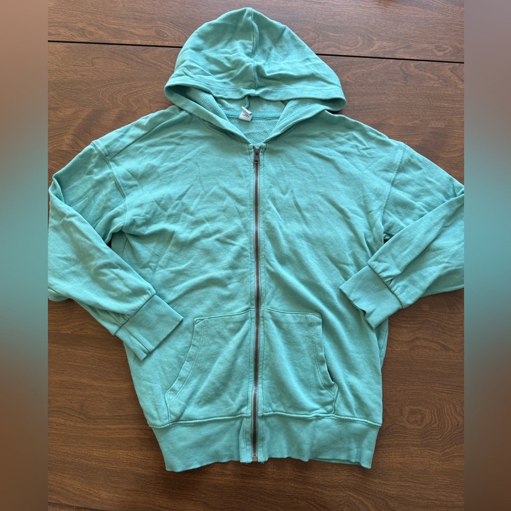 **NWOT** Girls Teal Old Navy Oversized Zip Up Hoodie: Size 8